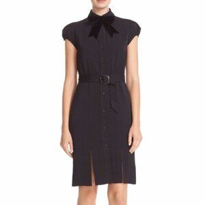 Alice + Olivia Carie Bow Tie Shirtdress – Black, XS, $395